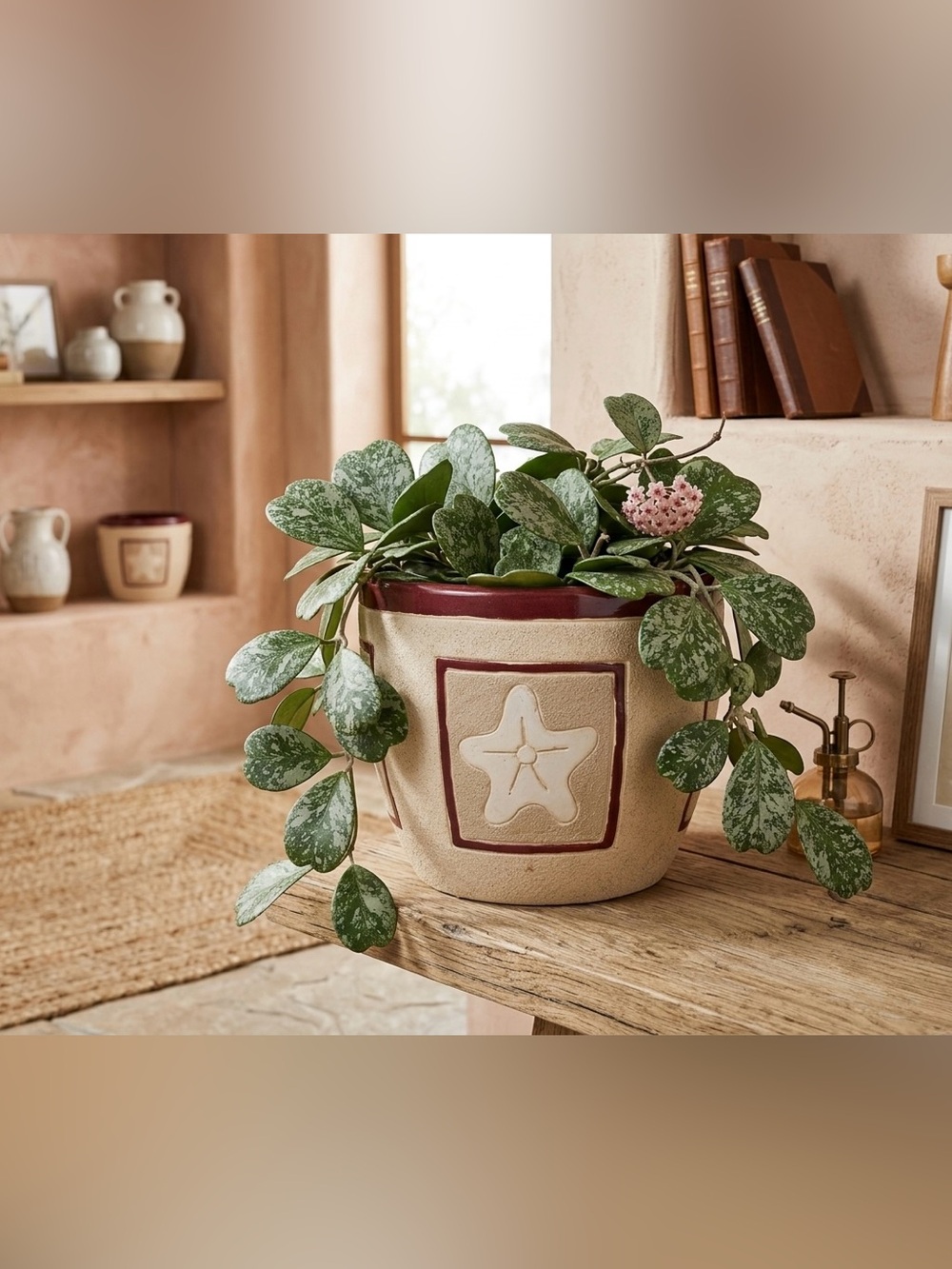Starfish Ceramic Planter Pot, 6 Inch Nautical Flower Pot